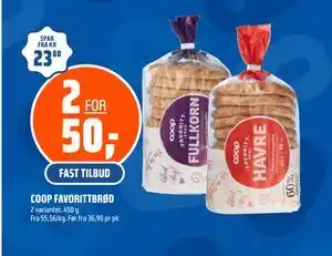 Coop Obs COOP FAVORITTBRØD tilbud