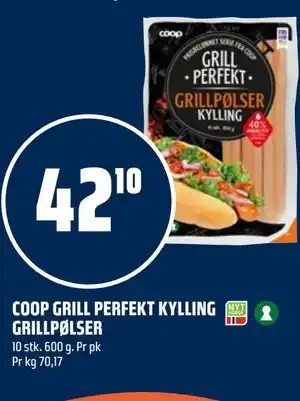 Coop Obs COOP GRILL PERFEKT KYLLING GRILLPØLSER tilbud