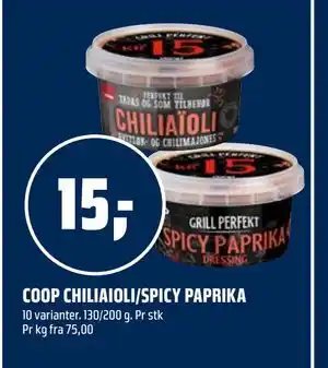 Coop Obs COOP CHILIAIOLI/SPICY PAPRIKA tilbud