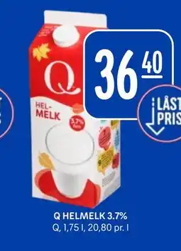 Rema 1000 Q HELMELK 3.7% tilbud