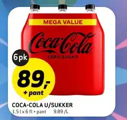Bunnpris COCA-COLA U/SUKKER tilbud