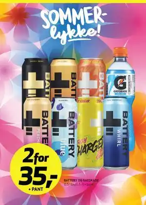 Bunnpris BATTERY OG GATORADE tilbud