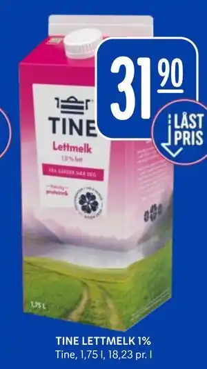 Rema 1000 TINE LETTMELK 1% tilbud