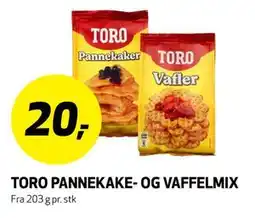 Bunnpris TORO PANNEKAKE- OG VAFFELMIX tilbud