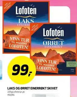 Bunnpris LAKS OG ØRRET EINERRØKT SKIVET tilbud