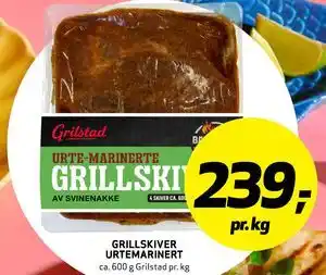 Bunnpris GRILLSKIVER URTEMARINERT tilbud