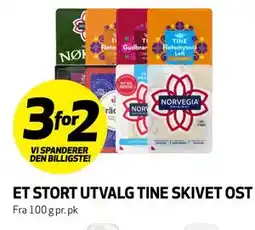 Bunnpris ET STORT UTVALG TINE SKIVET OST tilbud