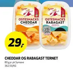Bunnpris CHEDDAR OG RABAGAST TERNET tilbud