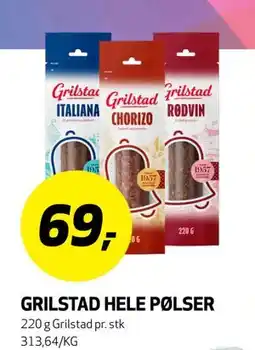 Bunnpris GRILSTAD HELE PØLSER tilbud