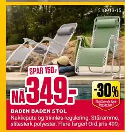 Europris BADEN BADEN STOL tilbud