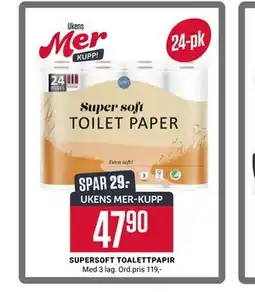 Europris SUPERSOFT TOALETTPAPIR, App-pris tilbud
