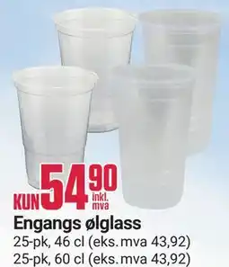 Europris Engangs ølglass tilbud
