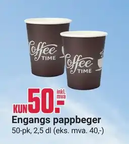 Europris Engangs pappbeger tilbud