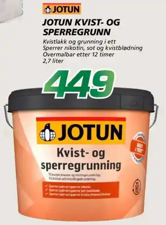 Coop Byggmix Jotun kvist- og sperregrunn tilbud