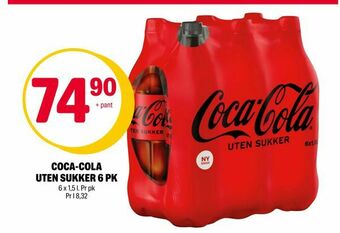 Coop Extra Coca-cola uten sukker 6 pk tilbud