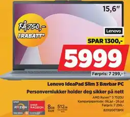 POWER Lenovo IdeaPad Slim 3 Bærbar PC tilbud