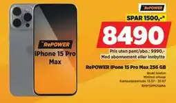 POWER RePOWER iPone 15 Pro Max 256 GB tilbud