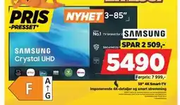 POWER SAMSUNG Crystal UHD 58 4K Smart-TV tilbud