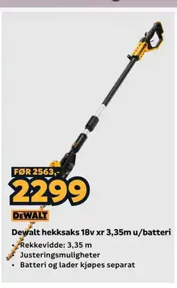 Megaflis Dewalt hekksaks 18v xr 3,35m u/batteri tilbud