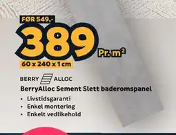 Megaflis BerryAlloc Sement Slett baderomspanel tilbud