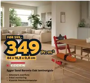 Megaflis Egger Sand Baronia Oak laminatgulv tilbud
