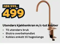 Megaflis Utendørs kjøkkenkran m/c-tut kobber tilbud