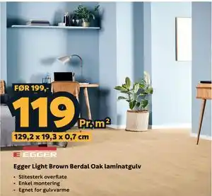 Megaflis Egger Light Brown Berdal Oak laminatgulv tilbud