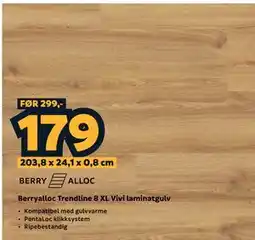 Megaflis Berryalloc Trendline 8 XL Vivi laminatgulv tilbud