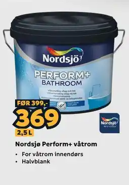 Megaflis Nordsjø Perform+ våtrom tilbud