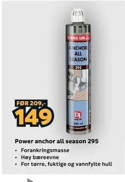 Megaflis Power anchor all season 295 tilbud