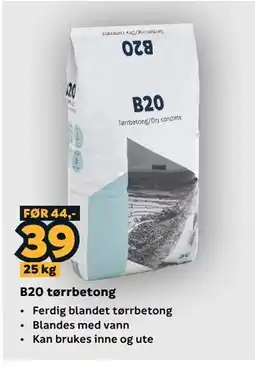 Megaflis B20 tørrbetong tilbud