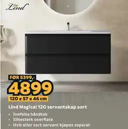 Megaflis Lind Magical 120 servantskap sort tilbud