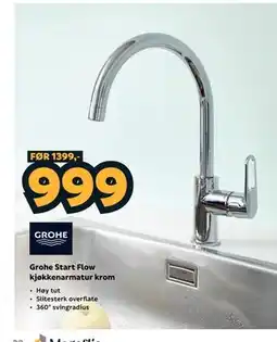 Megaflis Grohe Start Flow kjøkkenarmatur krom tilbud