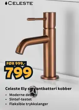 Megaflis Celeste Ely servantbatteri kobber tilbud
