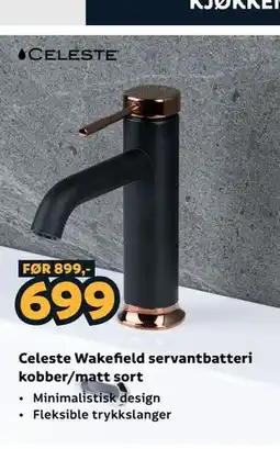 Megaflis Celeste Wakefield servantbatteri kobber/matt sort tilbud