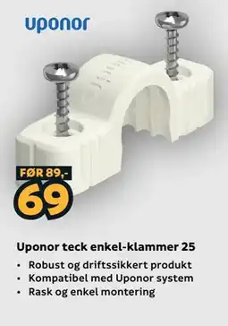 Megaflis Uponor teck enkel-klammer 25 tilbud