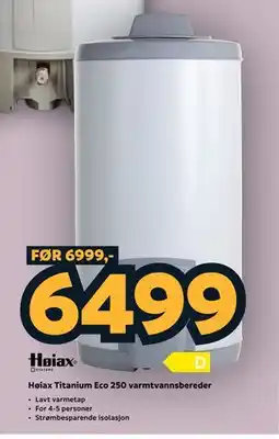 Megaflis Høiax Titanium Eco 250 varmtvannsbereder tilbud