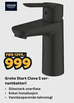 Megaflis Grohe Start Clova S servantbatteri tilbud