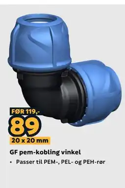 Megaflis GF pem-kobling vinkel tilbud