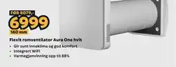 Megaflis Flexit romventilator Aura One hvit tilbud