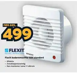 Megaflis Flexit baderomsvifte 125f standard tilbud
