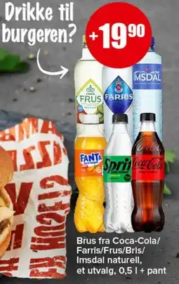 Spar Brus fra Coca-Cola/Farris/Frus/Bris/Imsdal naturell tilbud