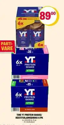 Coop Extra TINE YT PROTEIN SHAKE/ RESTITUSJONSDRIKK 6 PK tilbud