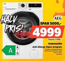 POWER Aeg Vaskemaskin Anti-Allergy Vapor-program tilbud