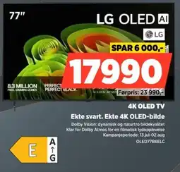 POWER Lg 4K OLED TV Ekte svart. Ekte 4K OLED-bilde tilbud