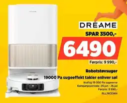 POWER Dreame Robotstøvsuger 19000 Pa sugeeffekt takler enhver søl tilbud