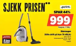 POWER Point Støvsuger Stille drift på kun 76 dB(A) tilbud