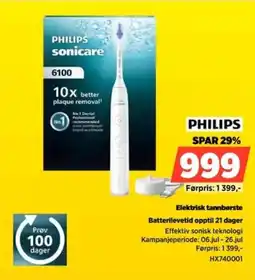 POWER Philips Elektrisk tannbørste Batterilevetid opptil 21 dager tilbud