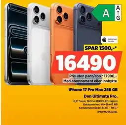 POWER Authorized Reseller iPhone 17 Pro Max 256 GB Den Ultimate Pro. tilbud
