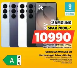 POWER Samsung Galaxy S26 Ultra 256 GB Med innebygd Privacy Display. tilbud